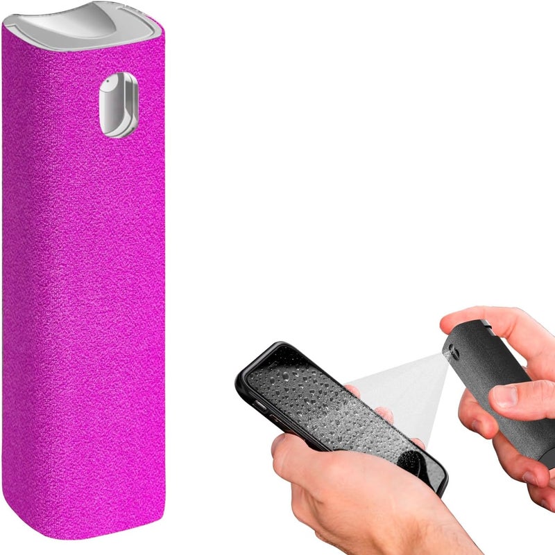 iO CLEAN Mini Screen Cleaner Spray – Finger Proof Screen Cleaner for Smartphones, iPads, MacBooks, Laptops, Car Screens, Touchscreens – 3in1 Mist Cleaner, Microfiber Cloth and Protective Cover (Pink) - Image 1